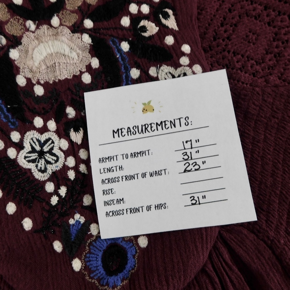 Free People Burgundy Embroidered Dress - Picture 15 of 15